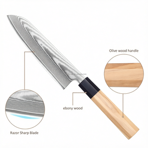 <span class=keywords><strong>PAUDIN</strong></span> 2-teiliges 7'' Handgefertigtes Professionelles 67-Lagen Kohlenstoffstahl Japanisches Küchenmesser-Set Beidhändig Verwendbar Einweg - Product Image 2