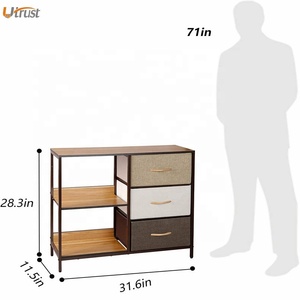 Large Open Storage Shelf <strong>Rustic</strong> Waterproof Wooden Strong Bookcase Steel <strong>Bookshelf</strong> for Small Space with Sturdy Metal Frame - Product Image 3