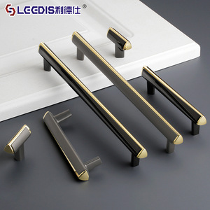 LGEDIS Minimalist Cabinet Drawer Handles Zinc Alloy Bar Shape Gold Accents <b>Wardrobe</b> Furniture Hardware - Product Image 1