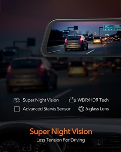 WOLFBOX G840S 4k Dual Full Touch Screen 12 Inch <b>Camera</b> Front and Rear Mirror <b>Dash</b> Cam Without SD Card - Product Image 3