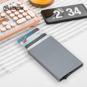TILONSTAR TVC100A Business <b>Smart</b> Anti-RFID Aluminum Case MInimalist Pop up Bank Credit Card Holder for Women Men Daily - Product Image 3