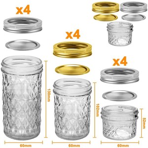 Fournisseur en gros de bocaux Mason transparents personnalisés de qualité alimentaire à ouverture standard avec bouchon à vis sérigraphié – Tailles disponibles : 4oz, 6oz - Product Image 5