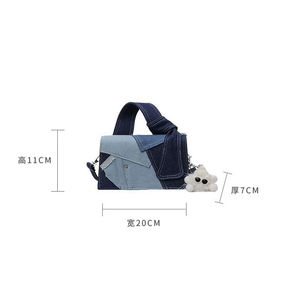 Nuovo arrivo borsa a tracolla Casual a spalla singola da <span class=keywords><strong>donna</strong></span> borse alla moda in Denim di colore a contrasto per <span class=keywords><strong>donna</strong></span> - Product Image 3