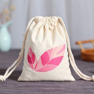Bolsa de Lona de Algodón Suave con Cordón y Logotipo Personalizado, Tela Colorida Personalizada con Doble Cordón y Asa de Cuerda - Product Image 5