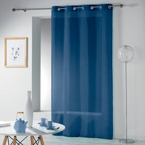 Cortina TELMA Azul Marino con Ojales en Marrón Arrugado 140x280cm - Product Image 1
