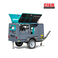 CFAIR 185 Cfm/5,2 M3/Min 7bar Venta caliente remolcable compresor de aire más pequeño para Jack Hammer