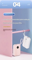 Mini batterie externe compacte en PVC certifiée 3C, 10000 mAh, charge rapide 22,5 W avec câble, compatible iPhone 17, idéale pour les voyages en avion