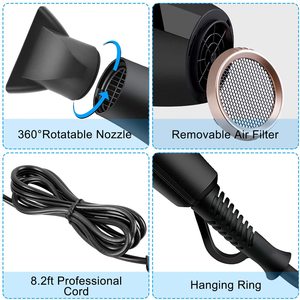 Máy sấy tóc chuyên nghiệp CONFU KF-5903 công suất cao, màn hình hiển thị, ion, tạo kiểu tóc điện, động cơ AC, nhiệt nóng, dùng cho khách sạn - Product Image 5