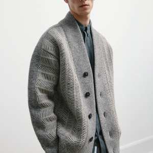 Autumn and Winter <b>Men's</b> <b>Cardigan</b> Sweater Coat Customized Wool Casual Fashion <b>Men's</b> <b>Knitted</b> <b>Cardigan</b> Sweater Coat - Product Image 2