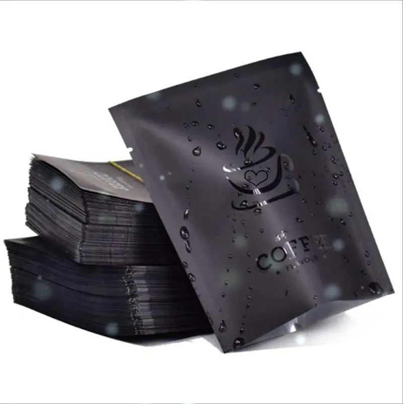 Emballage imprimé vide en plastique à fermeture éclair thé grains de café sac emballage de thé feuille d'aluminium pochette debout sac de café