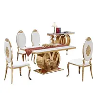 Allway-mueble con estantería y cajones, mueble moderno dorado de acero inoxidable, mesa consola de lujo de mármol