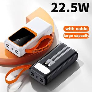 Large Capacity 50000Mah Power Bank 4 USB Type-<b>C</b> Output 22.5W Fast <b>Charging</b> LED Features ABS Plastic Material Cable Wireless - Product Image 3