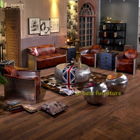 Fauteuil Tomcat de style aviation U-Best, fauteuil de club à cigares industriel, canapé en cuir vintage pour pilote, pour restaurant et bar à domicile