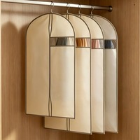 Housse de vêtement en PEVA avec fenêtre non tissée respirante, protège-vêtements anti-poussière pour rangement dans le placard, housse de vêtement non tissée