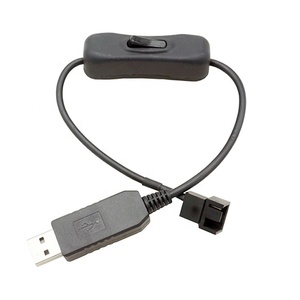 12V Step UP Boost <span class=keywords><strong>USB</strong></span> ถึง 3 พิน 4pin พัดลมพีซี PWM เปิดปิดสวิตช์สายเคเบิลอะแดปเตอร์ไฟ - Product Image 1