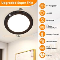 Plafonnier LED rechargeable à détecteur de mouvement KC FCC, télécommande, ABS moderne, 3 CCT, pour escalier, couloir, lampe murale de nuit, armoire