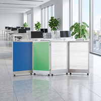 Paravent de bureau pliable en aluminium avec roulettes, panneau en mélamine, séparateur de pièce pour poste de travail, taille personnalisée disponible
