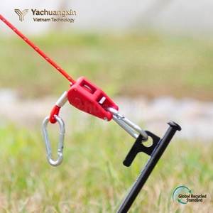 5Pc Outdoor Camping <b>Nylon</b> Rope With Carabiner Hook Portable Tent Tensioner Cord Hiking Gear All Seasons Use - Product Image 2