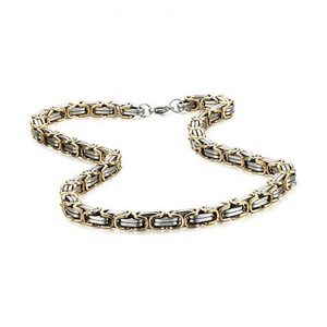 Mechanic Byzantine Biker Urban Punk Unisex Heavy <b>Chain</b> Necklace <b>Black</b> Silver Gold Tone 18K Gold Plated Stainless Steel Jewelry - Product Image 3