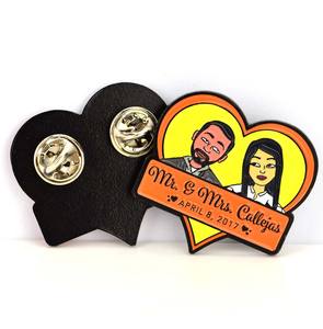 Distintivi smaltati personalizzati dal Design creativo spille a cuore <span class=keywords><strong>Mr</strong></span> And Miss san valentino Lovers Gift spilla Souvenir di nozze Pin - Product Image 1