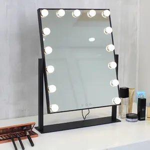 Vintage Vanity Led Light up Desktop maquiagem espelho com interruptor do sensor mão no quarto