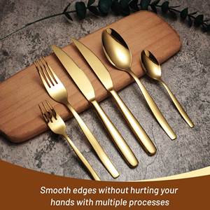 Gran oferta, juego de cuchara y tenedor de cuchillo de lujo para restaurante, 6 uds., cubiertos de plata, juego de cubiertos de acero inoxidable - Product Image 5
