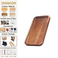 Plateau en bois d'acacia SINCERE, planche à charcuterie rectangulaire, collations au fromage, biscuits, plateau à dessert, plateau de cuisine