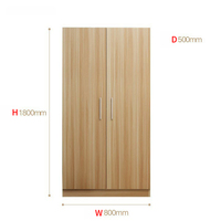 Casier en bois direct d'usine pour le stockage de vêtements Armoire en bois Double portes