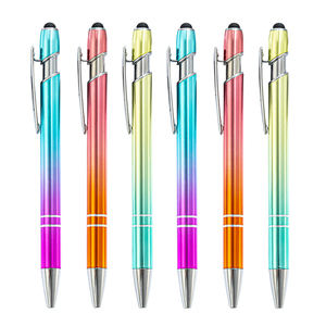 JH <span class=keywords><strong>stylo</strong></span> à <span class=keywords><strong>Action</strong></span> de clic promotionnel, <span class=keywords><strong>stylo</strong></span> en métal de couleur arc-en-ciel avec Logo gravé - Product Image 1