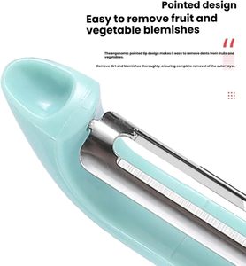 Éplucheur de légumes et de fruits ergonomique avec poignées pivotantes, éplucheur de pommes de terre avec éliminateur de yeux intégré - Product Image 2