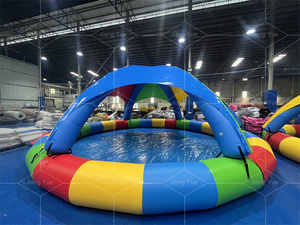 สระว่ายน้ำเป่าลมพร้อมเต็นท์สำหรับผู้ใหญ่สระว่ายน้ำเป่าลมพร้อมหลังคาป้องกันแสงแดดดีไซน์ใหม่สำหรับเด็กเล่นน้ำเล่นกลางแจ้ง - Product Image 2