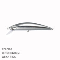 Leurre de pêche en mer submergé Mino Lure 120mm/40g, leurre artificiel pour la pêche à la perche de mer et au maquereau espagnol 9069