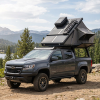 Tente de toit pliable 4 portes pour camionnette, auvent de toit en alliage d'aluminium, accessoire de camping pour cabine de pick-up 4x4