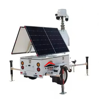 Remorque de surveillance solaire rotative avec 2 panneaux solaires pour la surveillance des zones éloignées