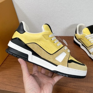 Luxurious Retro Fashion High Quality Men's Shoes Genuine Leather Yellow Color Women's Shoes With Mesh Lining Walking Shoes - Product Image 1