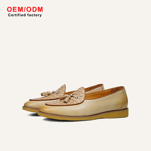 OEM/ODM Manufacturer Custom Design Men's Woven Tassel Loafers British Style Genuine Leather Slip-On Office Business Casual Shoes - Product Image 3