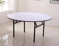 Table de banquet pliante ronde, en contreplaqué robuste avec surface en PVC, pour mariage, fête, restaurant et événements commerciaux