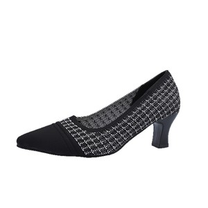 <b>Summer</b> Style Color-Blocked Mid-Heel <b>Flats</b> New Large Size Shallow Mouth Fly-Knit Breathable Professional <b>Flats</b> for Women - Product Image 5