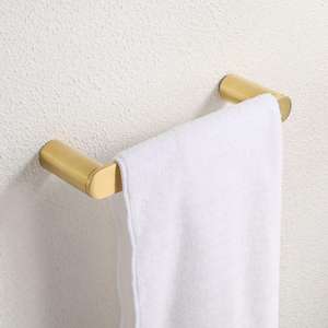 Maxery <span class=keywords><strong>Leslie</strong></span> Porte-serviettes court en laiton satiné <span class=keywords><strong>de</strong></span> style moderne <span class=keywords><strong>de</strong></span> haute qualité pour la maison, l'hôtel et la salle <span class=keywords><strong>de</strong></span> bain. - Product Image 1