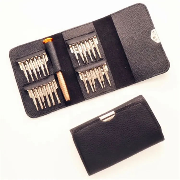 25 in 1 Precision Screwdriver Set with Leather Case, FREEWISE DIY Mini Repair Tool Kit