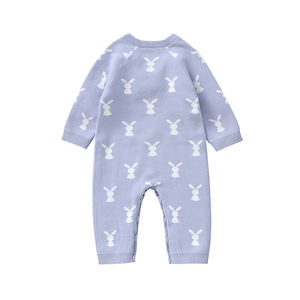 Mimixiong gros enfant en bas âge vêtements à manches longues combinaison Carton lapin motif nouveau-né coton bébé tricoté barboteuse Onesies - Product Image 2