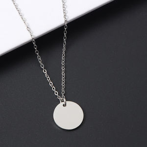 לוגו מותאם אישית אופנה נירוסטה כסף צבע מינימליסטי נשים אישית שרשרת - Product Image 6