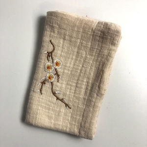 Serviette de thé en coton de style chinois Zen, absorbante, épaisse, avec broderie florale, accessoires pour le thé - Product Image 3