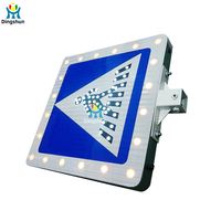 Panneau de signalisation routière lumineux personnalisé en aluminium à LED clignotant, alimenté par énergie solaire