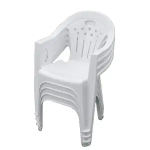 Toptan istiflenebilir büyük bahçe Pp plastik sandalye beyaz plastik sandalye ile yüksek kalite