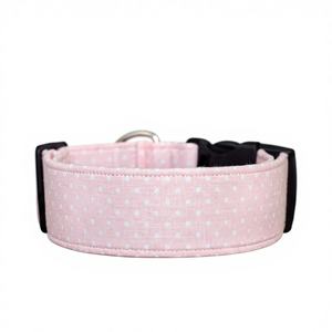 Collier pour chien rose pâle à pois - Product Image 1