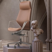 Chaise de bureau de direction pivotante SITSTAR à dossier haut en cuir PU, certifiée GREEN GUARD, pour commandes groupées d'entreprise