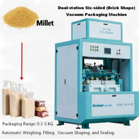 Machine d'emballage sous vide six faces 0,3-5 kg pour riz et céréales - Scelleuse sous vide six faces haute vitesse |   500-600 Sacs/H
