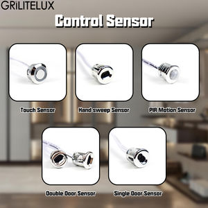 Capteur de lumière d'armoire à intensité variable sans paliers 5A DC 12V-24V avec détection tactile, par balayage manuel ou PIR, pour portes simples/doubles - Product Image 2