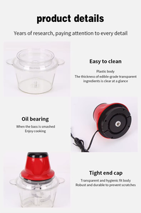 Hot Selling Portable <b>Mini</b> 250W Electric Meat Grinder Vegetable Chopper Mixing Food Processor 304 Stainless Steel Blades BPA Free - Product Image 6